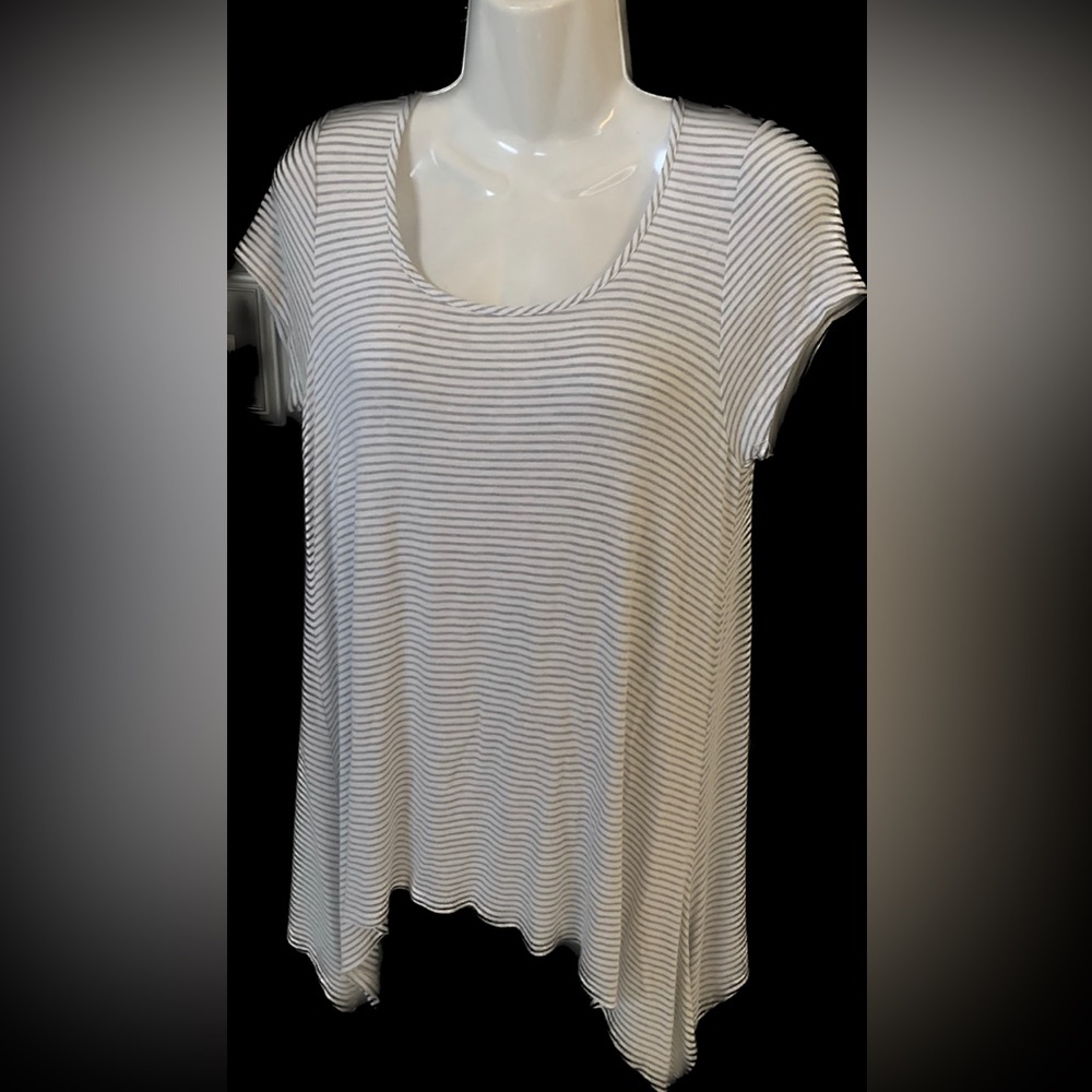 Bobel S Stretch striped Too Spring Summer white gray Women’s 4 6 Tunic Casual